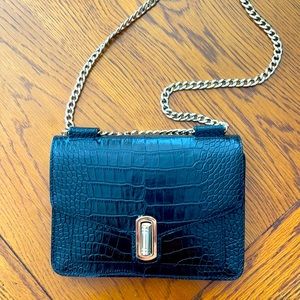 Reiss small leather croc bag